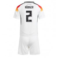 Echipament fotbal Germania Antonio Rudiger #2 Tricou Acasa European 2024 pentru copii maneca scurta (+ Pantaloni scurti)